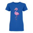 thumbnail image 1 of Cute Flamingo Girl Shaped T-Shirt Women -Image by Shutterstock, Female Small, 1 of 2