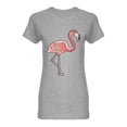 thumbnail image 1 of Cute Flamingo Graphic Shaped T-Shirt Women -Image by Shutterstock, Female Medium, 1 of 2