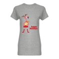 thumbnail image 1 of Cute Flamingo Happy Holidays Shaped T-Shirt Women -Image by Shutterstock, Female x-Large, 1 of 2