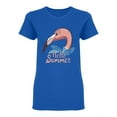 thumbnail image 1 of Cute Flamingo Hello Summer Shaped T-Shirt Women -Image by Shutterstock, Female XX-Large, 1 of 2
