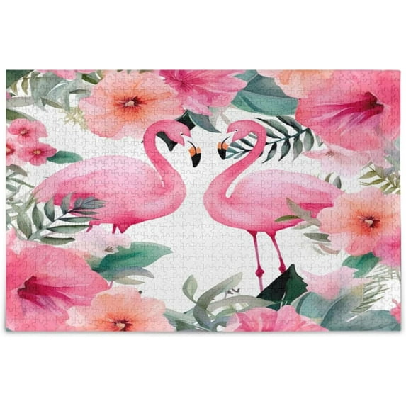 Cute Flamingo Jigsaw Puzzles 1000 PiecesPuzzles for Adults Family Game Intellective Toys Wall Art Work for Educational Gift Home Decor