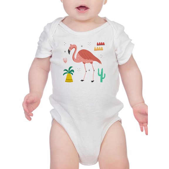 Cute Flamingo Lineless Art Bodysuit Infant -Image by Shutterstock,  Newborn