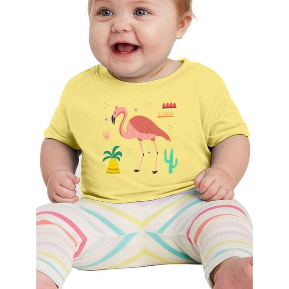 Cute Flamingo Lineless Art T-Shirt Infant -Image by Shutterstock, 12 Months