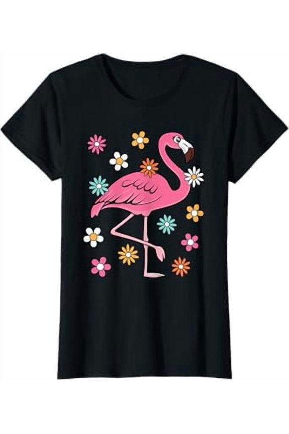 Cute Flamingo Lover Beach Groovy Party Women Girls Kids T-Shirt
