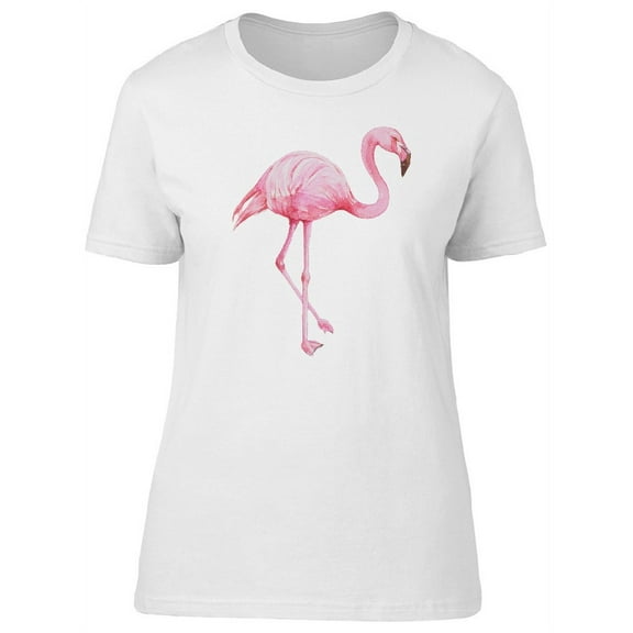 Cute Flamingo Pink Tropical Bird T-Shirt Women -Image by Shutterstock, Female Large