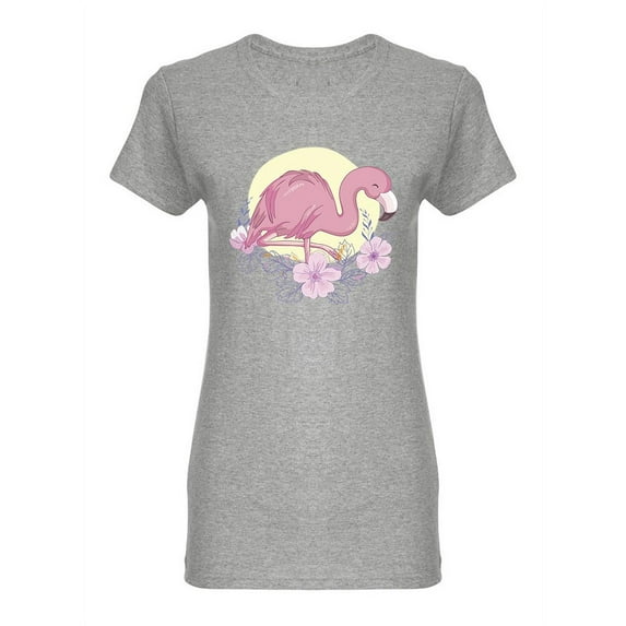 Cute Flamingo Sleeping Shaped T-Shirt Women -Image by Shutterstock, Female Large