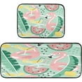thumbnail image 1 of Cute Flamingo in Summer Anti Fatigue Mats for Kitchen Floor, Set of 2 Non Skid Washable Waterproof Anti Kitchen Floor Mats for Kitchen Office Laundry Room Bathroom (19"x27"+19"x47"), 1 of 7