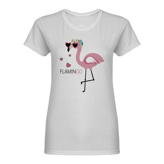 Cute Flamingo Summer Shaped T-Shirt Women -Image by Shutterstock, Female XX-Large