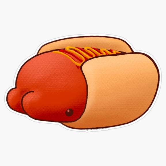 Cute Floating Pokémon Ice Snom Character Eating Sweet Ballpark Grilled Hotdog Decal For Switch Sticker