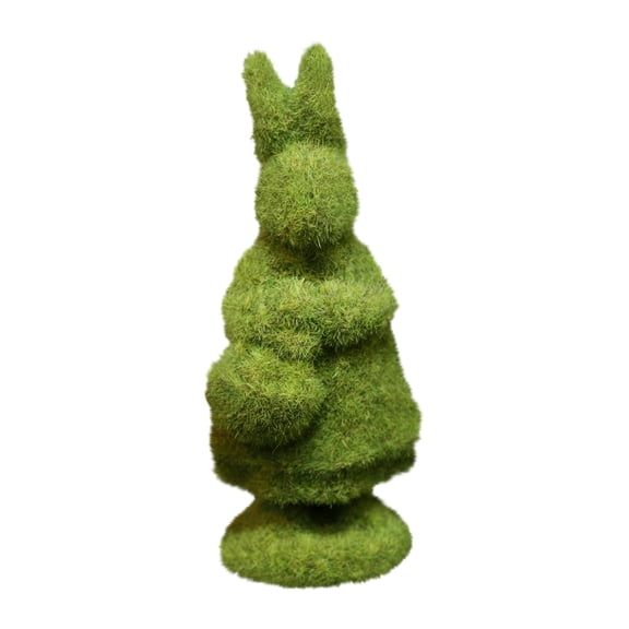 Cute Flocked Rabbit With Basket Figurine Ornament, Desktop Decor For Home Office Bedroom, Gift For And Rabbit Lovers, Collectible Miniature Statue Decoration