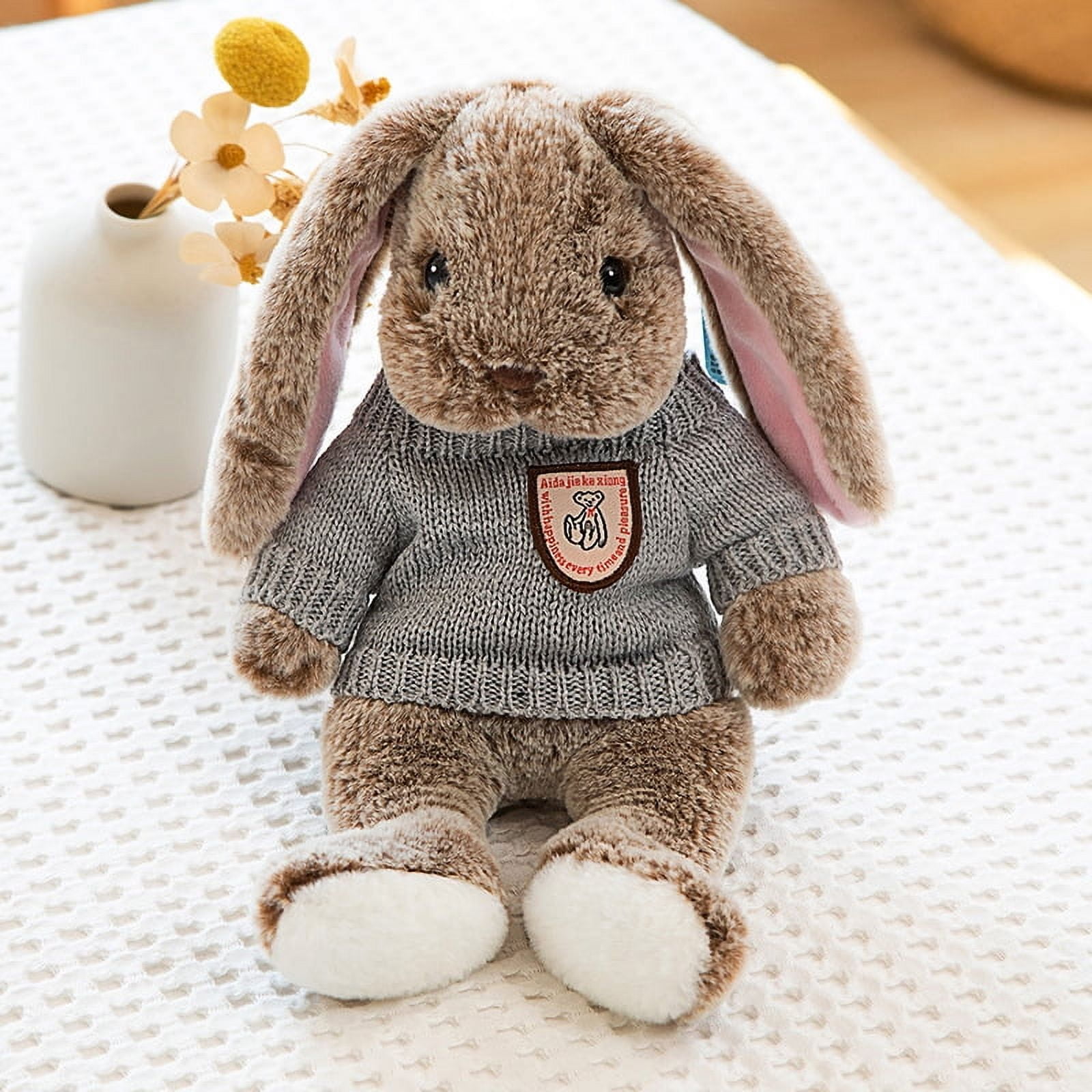 Cute Floppy Ear Bunny Stuffed Animal Set, Soft Fluffy Rabbit Plush Toys for Kids Bunny Lovers & Gifts