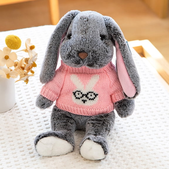 Cute Floppy Ear Bunny Stuffed Animal Set, Soft Fluffy Rabbit Plush Toys for Kids Bunny Lovers & Gifts