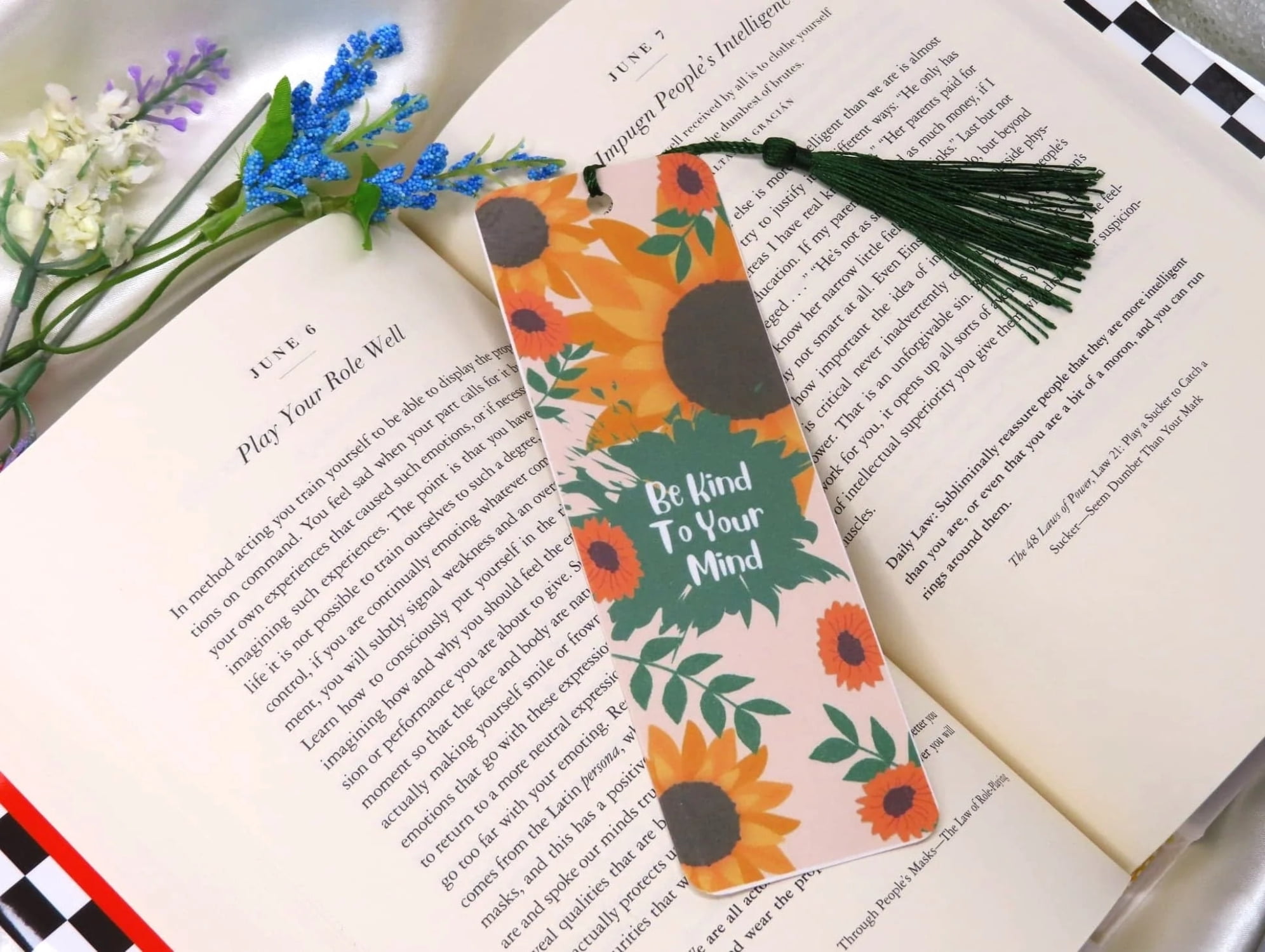 Double-sided Laminated Bookmarks With Tassels Vivid Watercolor Blooms  Floral Bookmarks Tassel Bookmarks Bookmarks for Women 