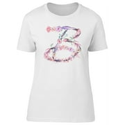 Cute & Floral Capital Letter B T-Shirt Women -Image by Shutterstock, Female Large