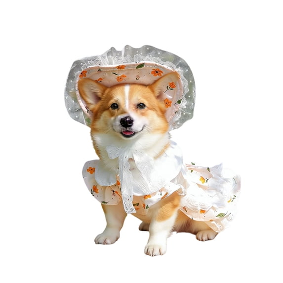 Cute Floral Dog Dress for Summer â Lightweight Pet Clothes for Small Breeds, for Daily Wear or Parties