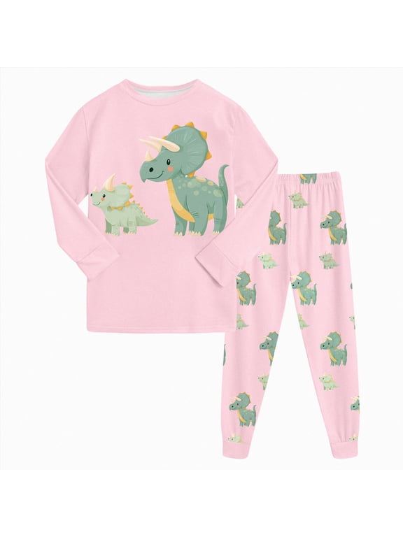 Cute Floral Fruit Pajamas for Toddler & Little Girls Snug-Fitting Long Sleeves & Pants PJ Set 6-12 Months 12-24 Months 2t 3t 4t 5t 6t 7t 8t 9t Children(Green,7-8 Years)
