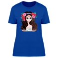 thumbnail image 1 of Cute Floral Girl, Watercolor T-Shirt Women -Image by Shutterstock, Female Small, 1 of 2