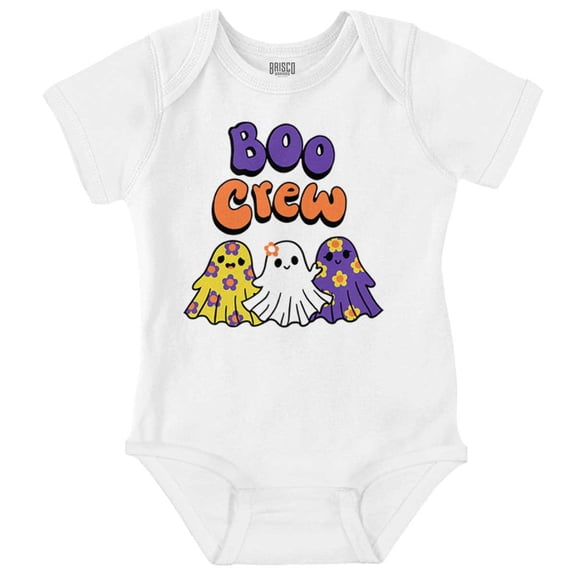 Cute Floral Hippie Ghosts Boo Crew Bodysuit Jumper Girls Infant Baby Brisco Brands NB
