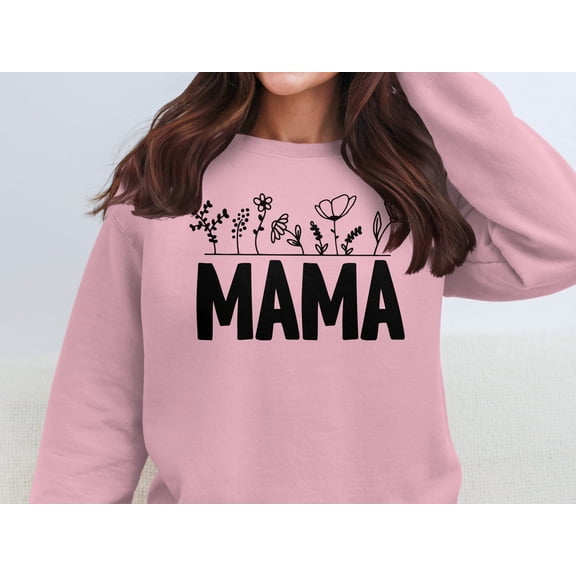 Cute Floral Mama Design Graphic Sweatshirt (LightPink, S)