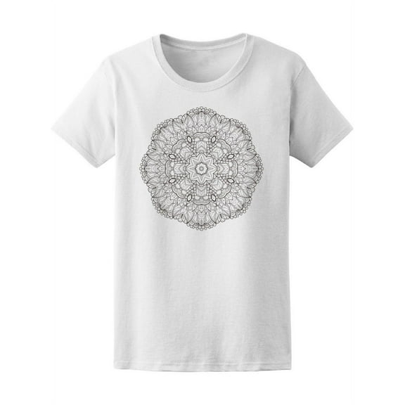 Cute Floral Mandala T-Shirt Women -Image by Shutterstock, Female Large