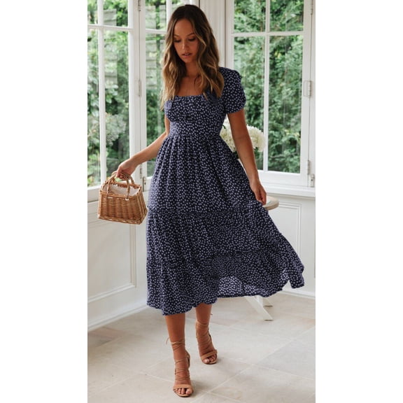 Cute Floral Midi Dress