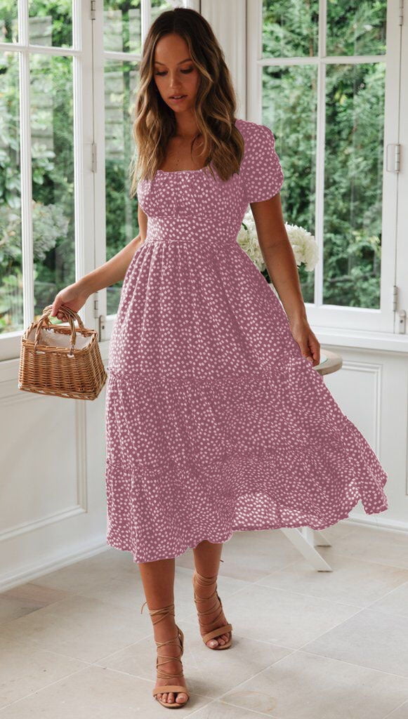 Cute Floral Midi Dress - Walmart.com