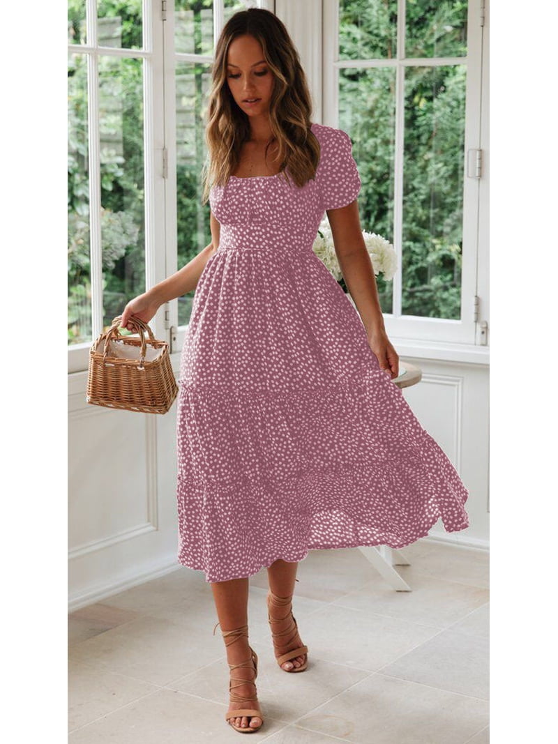 Cute Floral Midi Dress - Walmart.com Cute Floral Midi Dress - Walmart.com