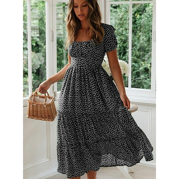 Cute Floral Midi Dress