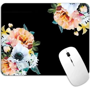 Cute Floral Mouse Pad, Peony Flower Mouse Pad with Design, Non-Slip Rubber Base Computer Mouse Pad Premium-Textured & Waterproof Mouse Pad for Women Girls,Office Desk Decor Accessories