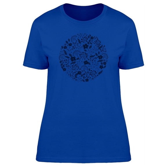 Cute Floral Nature Doodles T-Shirt Women -Image by Shutterstock, Female Medium