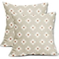 thumbnail image 1 of Cute Floral Pillow Covers 20x20 Set of 2 Fun Small Flower Print Orange White Beige Colorful Decorative Throw Pillows Outdoor Trendy PillowCase Linen Farmhouse Cushion Case Decor for Couch Sofa Bed, 1 of 6