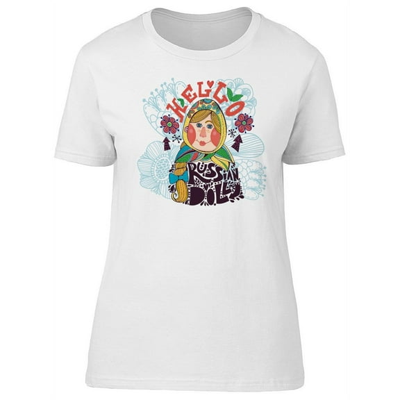 Cute Floral Russian Doll T-Shirt Women -Image by Shutterstock, Female Medium