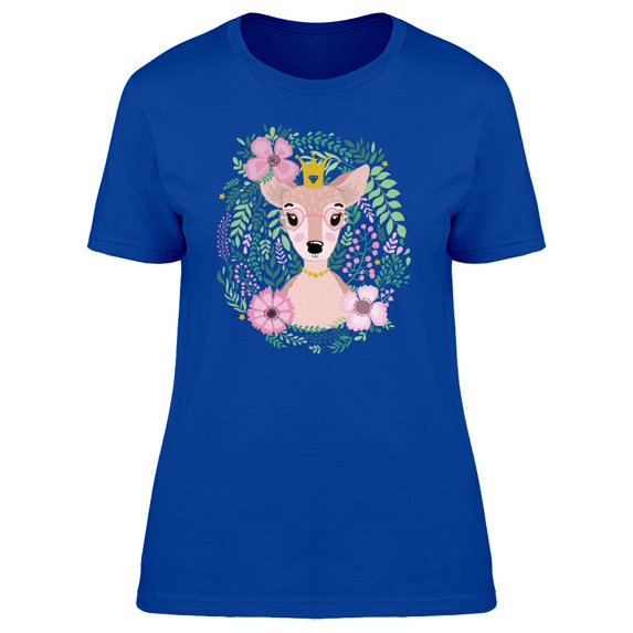 Cute Floral Spring Deer Queen Tee Women's -Image by Shutterstock