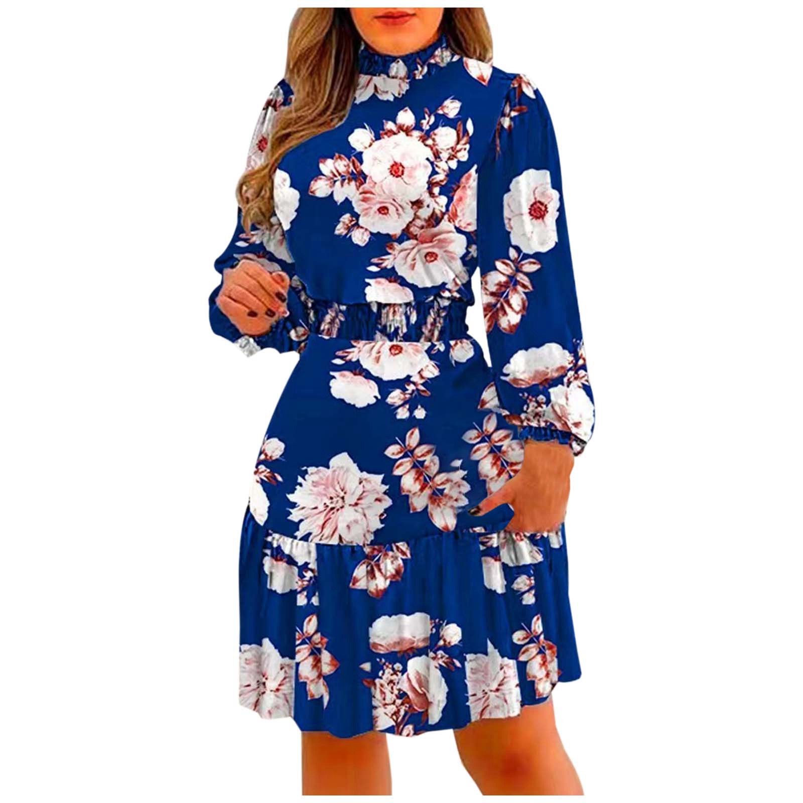 Cute Floral Summer Breath Skirt Casual Halter Patio Garden Pleated