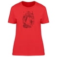 thumbnail image 1 of Cute Floral Unicorn Sketch T-Shirt Women -Image by Shutterstock, Female XX-Large, 1 of 2