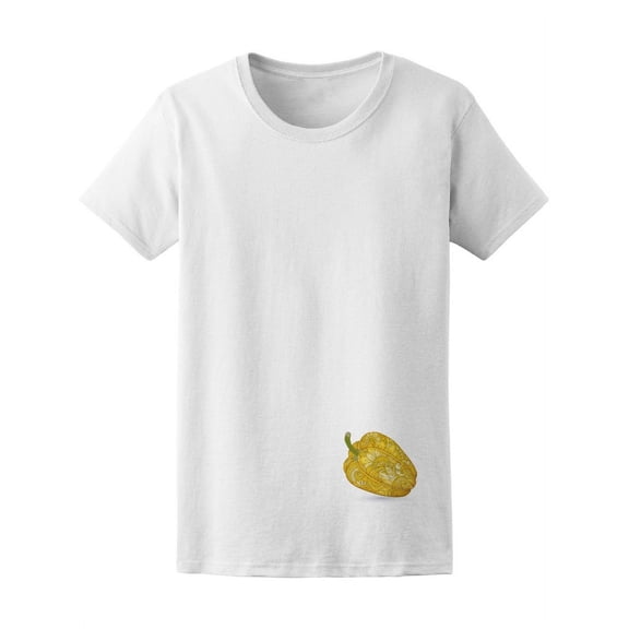 Cute Floral Yellow Bell Pepper T-Shirt Women -Image by Shutterstock, Female XX-Large