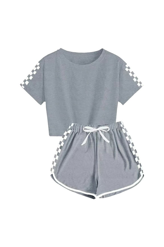 Cute Flower 2Pcs Summer Outfits Set for Toddler Girls – Short Sleeve T-Shirt & Pants Gift Ready Summer 2Pcs Gift Outfits Set Girls Summer Set 5-14 Years,7-8 Years