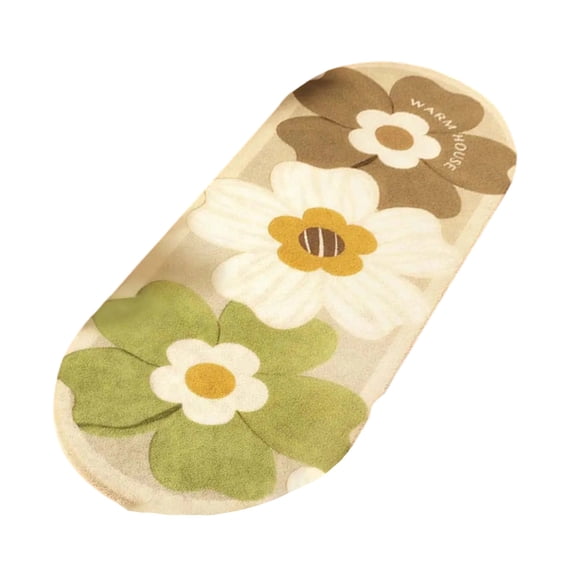 Cute Flower Bath Mat Bedroom Carpet, 15.8×40 Inches Spring Summer Floral Area Rug Flower Pattern Non-Slip Washable Rugs Floor Mat, Bathroom Rugs Washable Absorbent Easy to Clean for Kitchen(J)