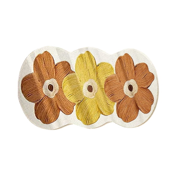 Cute Flower Bath Mat,Non-Slip Washable Rugs Floor Mat, Bathroom Rugs Non Slip Washable High Absorbent Easy to Clean,Entrance Bedroom Bathroom Indoor Door Carpet For Home(Orange,,16*24 in)