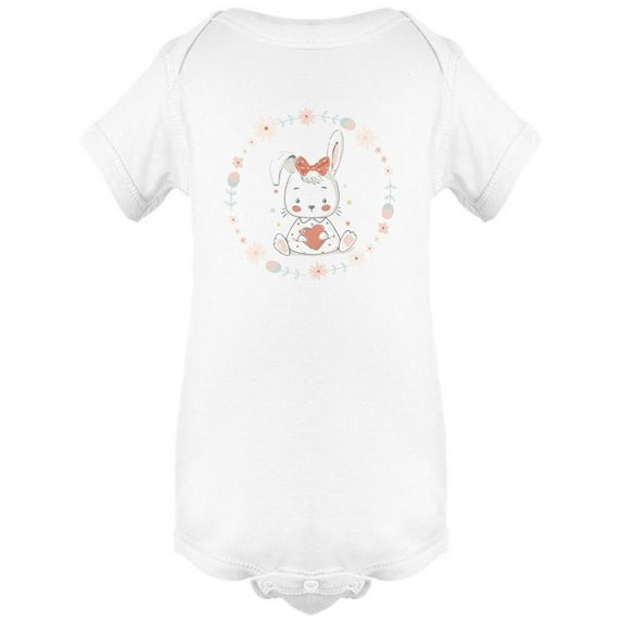 Cute Flower Bunny Design Bodysuit Infant -Image by Shutterstock, 24 Months