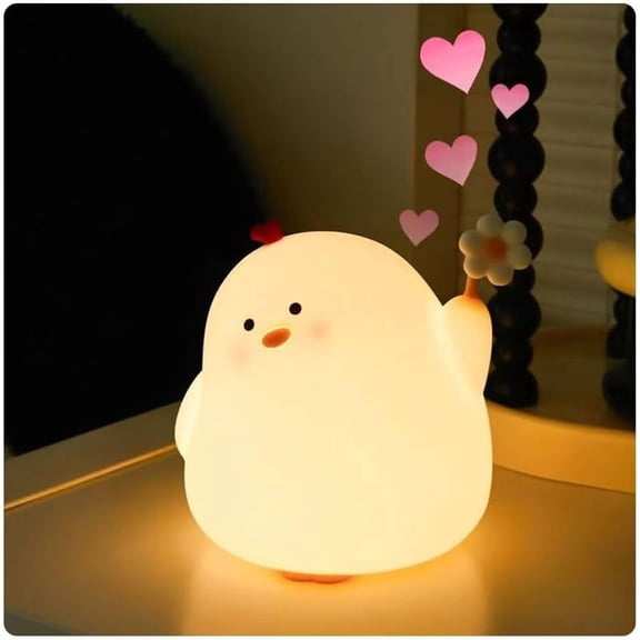 Cute Flower Chick Night Light for , Soft Cute Flower Chicken Lamp Is Aesthetic Decor, Grade Squishy Lamp Have 3 Levels Dimmable Lights Gifts for Women