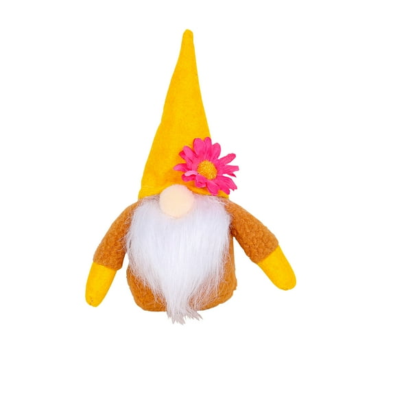 Cute Flower Decor Gnome Plush Ornament, Dwarf Stuffed Doll No - Face Old Man Figurine, Home Decor Accent For Shelf Tabletop