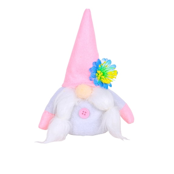 Cute Flower Decor Gnome Plush Ornament, Faceless Dwarf Stuffed Doll, Pink Gnome Plushie For Home Decoration, Collectible Plush Toy For S & Teens