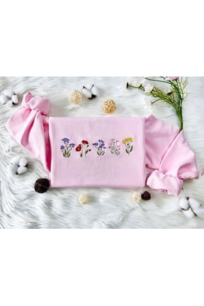 Cute Flower Embroidered Sweatshirt