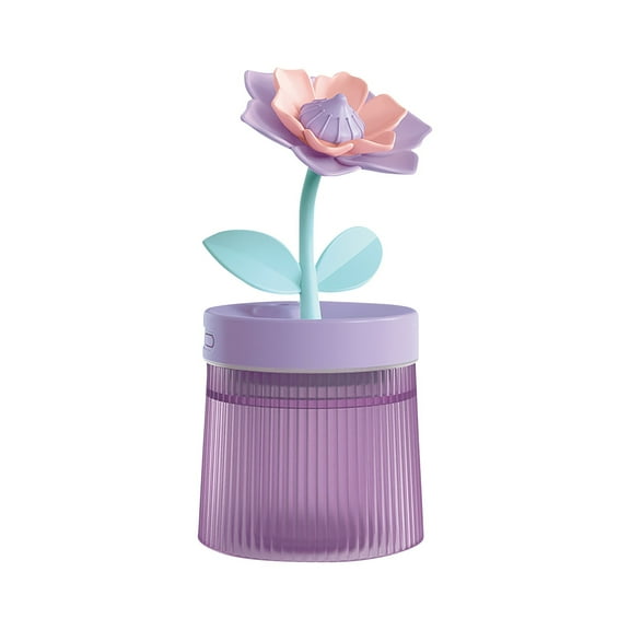 Cute Flower Mini Desktop Humidifier 260ml Portable Cool Mist USB Powered For Home Nursery Bedroom Indoor Air Moisturizing