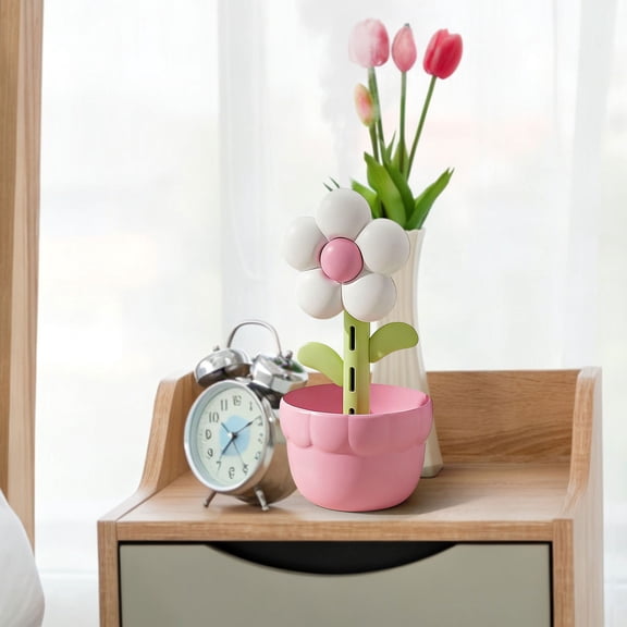 Cute Flower Mini Humidifier, 500ml Portable Flower-Shaped Humidifier with Warm Night Light, USB/Plug-In, Silent Desktop Humidifiers Cool Mist for Home,Bedroom,Baby Nursery,Office Desk & Indoor Plants