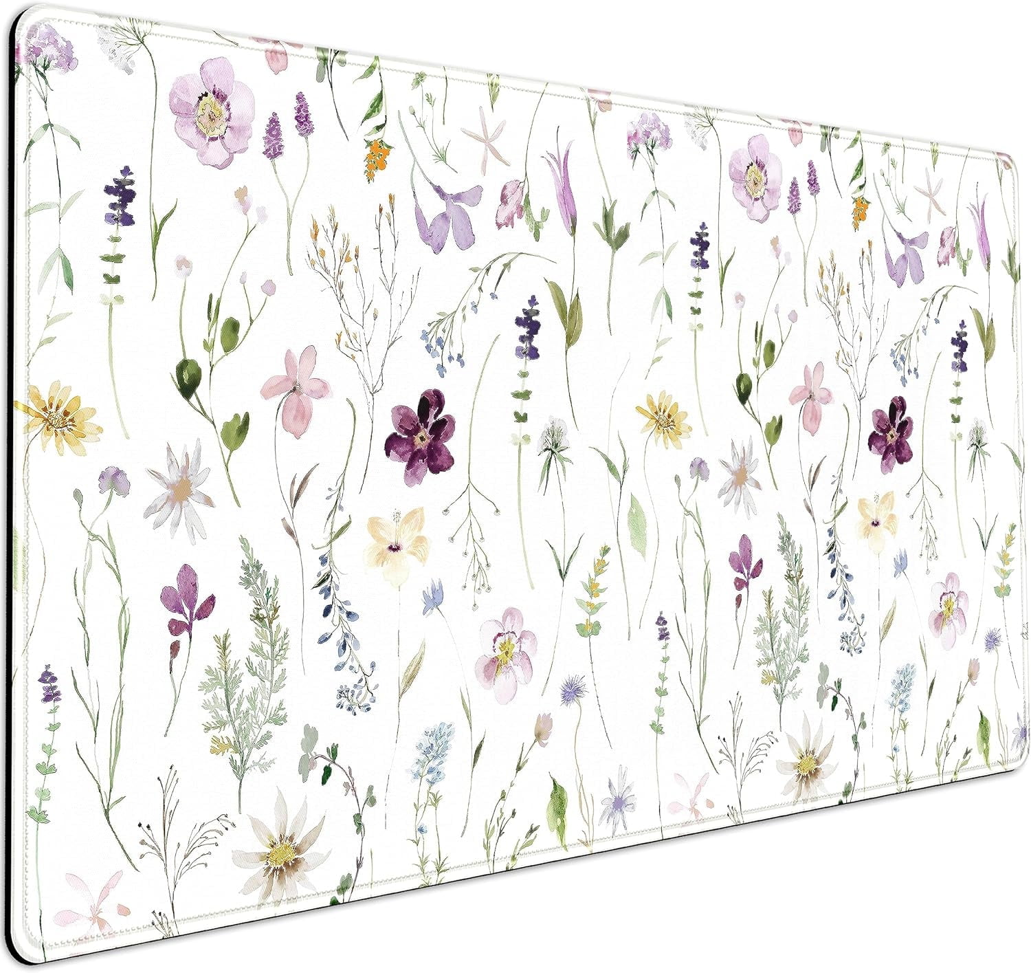 Cute Flower Mouse Pad Aesthetic Desk Mat Plants Large Extended Gaming Mousepad Floral XXL Desk Pad Keyboard and Mouse Mat 31.5''x15.75'', Desktop Decor Protectors Mats for Women Office Girl Gamer