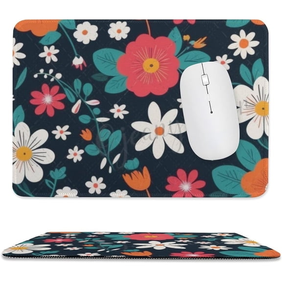 Cute Flower Mouse Pad, Floral Flowers Mouse Pad, Colorful Flower Desk Decor, Anti Slip Rubber Base Mice pad for Desktop Computer Laptop Office & Home, Gaming Mouse Pads 7.9"x9.8"
