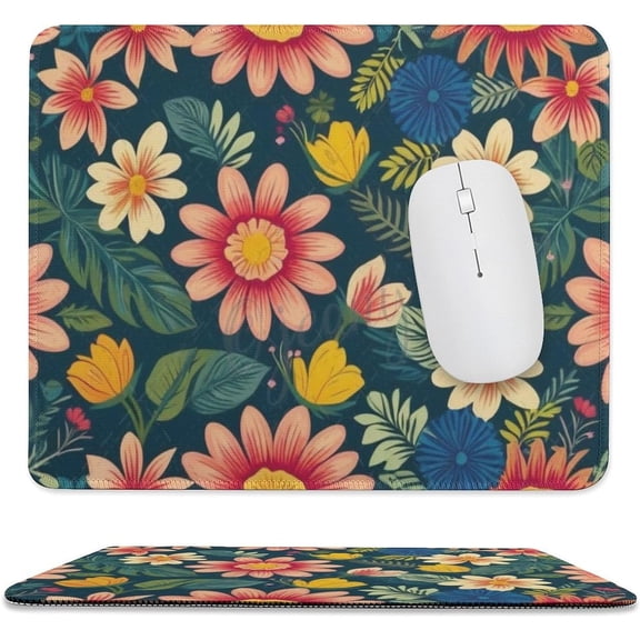 Cute Flower Mouse Pad, Floral Flowers Mouse Pad, Tropic Flower Desk Decor, Anti Slip Rubber Base Mice pad for Desktop Computer Laptop Office & Home, Gaming Mouse Pads 11.8"x9.8"