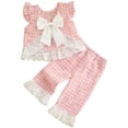thumbnail image 1 of Cute Flower Short Sleeve T-Shirt and Pants 2Pcs Summer Outfits Set for Toddler Girls, Gift Idea Summer 2Pcs Gift Outfits Set Girls Summer Set 1-3 Years,9-12 Months, 1 of 8